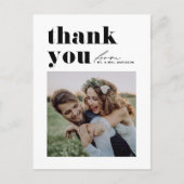 ブラックレトロタイポグラフィ写真結婚の皆様へ ポストカード (正面)