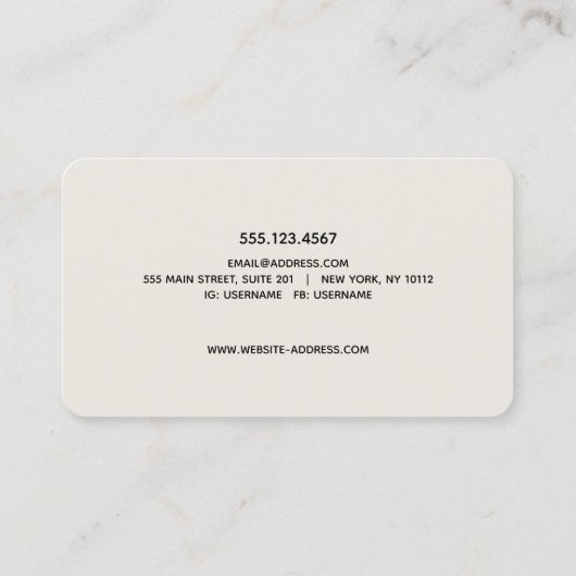 ブラックレトロタイポグラフィ 名刺 (裏面)