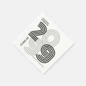 ブラックレトロビッグナンバーズクラス スタンダードカクテルナプキン (角)