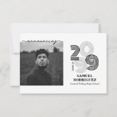 ブラックレトロビッグナンバーズ クラスのフォト 招待状 (正面)