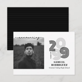 ブラックレトロビッグナンバーズ クラスのフォト 招待状