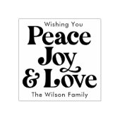 ブラックレトロピースジョイ&ラブクリスマスファミリー ラバースタンプ (インプリント)