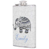 ブラックレトロフラワーズ&エレファントブルーダイヤモンド フラスク (左)