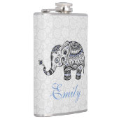 ブラックレトロフラワーズ&エレファントブルーダイヤモンド フラスク (右)