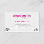 ブラックレトロフラワーズ&エレファントホワイトダイヤモンド 名刺 (裏面)