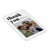 ブラックレトロモダンタイポグラフィ結婚写真 マグネット (右側)