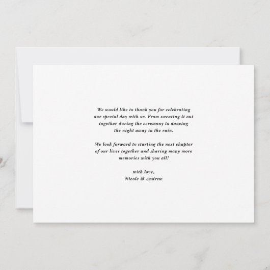 ブラックレトロ書道2枚結婚の写真 サンキューカード (裏面)