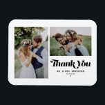 ブラックレトロ書道2枚結婚の写真 マグネット<br><div class="desc">表現スタイルで感謝の意を表す私たちのカスタマイズ可能な写真のマグ結婚ネット感謝していト、レトロな書道と2つの写真コラージュを搭載。特別な日を祝うのに最適感謝していなマグネットは、愛する人に心を伝えお気に入りのながら、自分の瞬間を披露す感謝していることができる。この写真のコラージュを結婚あなた感謝していのメッセージと名感謝してい前、CPCの日付、および任意の特別な気持ちと一緒に好きなようにしなさい。この美しい磁石で永続的な印感謝してい象を作りなさい！</div>
