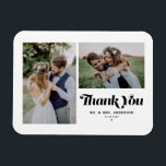 ブラックレトロ書道2枚結婚の写真 マグネット<br><div class="desc">表現スタイルで感謝の意を表す私たちのカスタマイズ可能な写真のマグ結婚ネット感謝していト、レトロな書道と2つの写真コラージュを搭載。特別な日を祝うのに最適感謝していなマグネットは、愛する人に心を伝えお気に入りのながら、自分の瞬間を披露す感謝していることができる。この写真のコラージュを結婚あなた感謝していのメッセージと名感謝してい前、CPCの日付、および任意の特別な気持ちと一緒に好きなようにしなさい。この美しい磁石で永続的な印感謝してい象を作りなさい！</div>