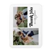 ブラックレトロ書道2枚結婚の写真 マグネット (縦)