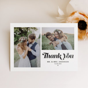 ブラックレトロ2枚結婚の写真ありがとう ポストカード