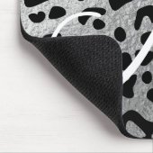 ブラックレパードと偽シルバーフォイルモノグラム マウスパッド (コーナー)