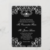 ブラックレファンシーーススカル結婚式招待状 招待状 (正面/裏面)