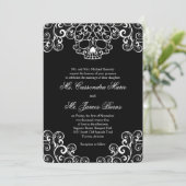 ブラックレファンシーーススカル結婚式招待状 招待状 (スタンド正面)