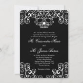 ブラックレファンシーーススカル結婚式招待状 招待状 (正面)