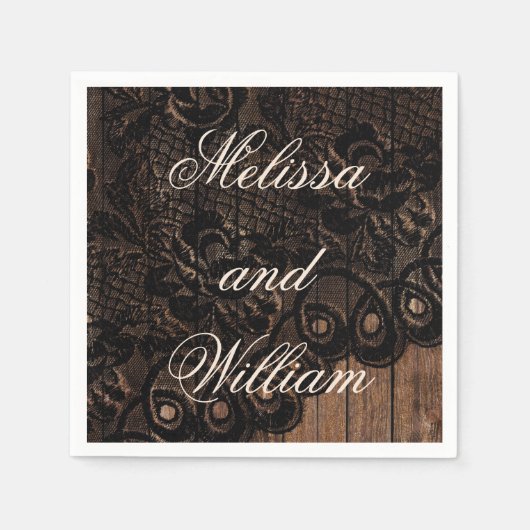 ブラックレフェイクース結婚ズ スタンダードカクテルナプキン (正面)