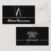 ブラックレミニマルザーモダン理容師 名刺 (正面/裏面)