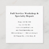 ブラックレンチの手の自動修理工場のロモダンゴ スクエア名刺 (裏面)