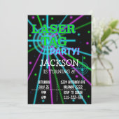 ブラックレーザラベル誕生日招待状 招待状 (スタンド正面)