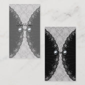 ブラックレースとダイヤモンドルックゴシック結婚ズ プレイスカード (正面/裏面)