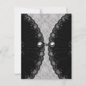 ブラックレースとダイヤモンドルックゴシック結婚ズ 招待状 (正面)