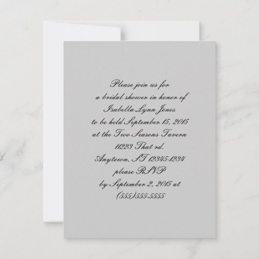 ブラックレースとダイヤモンドルックゴシック結婚ズ 招待状 (裏面)