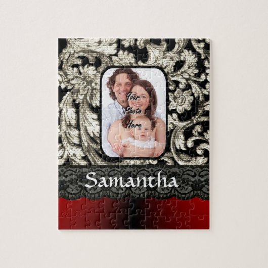 ブラックレースとダマスク ジグソーパズル (縦)