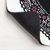 ブラックレースとピンクレースハート マウスパッド (コーナー)