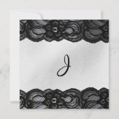 ブラックレースとホワイトサテンの結婚式招待状 招待状 (裏面)