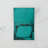 ブラックレースのターコイズ モダンゴシック お礼 サンキューカード (内部)