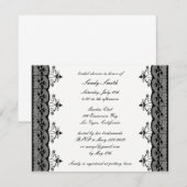 ブラックレースのブライダルシャワーの招待状 招待状 (正面/裏面)