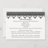 ブラックレースの封筒カード 招待状 (正面)