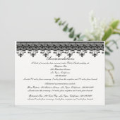 ブラックレースの封筒カード 招待状 (スタンド正面)