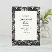 ブラックレースの結婚式招待状 招待状 (スタンド正面)