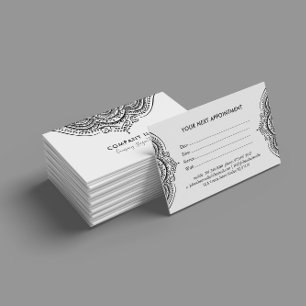 ブラックレースアポイントメントカード 予約カード