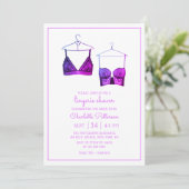 ブラックレースウォーターカラーランジェリーブライダルシャワー 招待状 (スタンド正面)