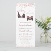 ブラックレースウォーターカラーランジェリーブライダルシャワー 招待状 (スタンド正面)