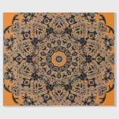 ブラックレースオレンジギフトラッピング紙ハロウィーン ラッピングペーパー (フラット)