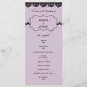 ブラックレースオンソフトラベンダーカスタムウェディング プログラム (正面)