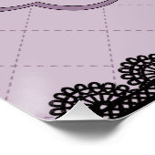 ブラックレースオンソフトラベンダーカスタムウェディング ポスター (コーナー)