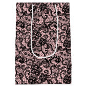 ブラックレースオン赤面ピンクミディアム抱き枕 ミディアムペーパーバッグ (裏面)