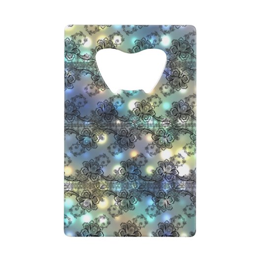 ブラックレースオーバーソフトパステルハイライト クレジットカード栓抜き (正面)