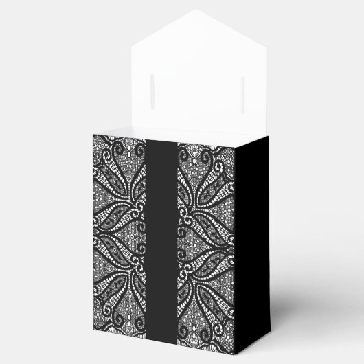 ブラックレースゴシッエレガントクスカルハロウェディング フェイバーボックス (オープン)