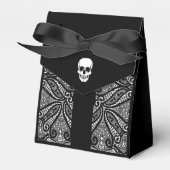 ブラックレースゴシッエレガントクスカルハロウェディング フェイバーボックス (正面サイド)