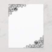 ブラックレースサンフラワーバジェット結婚式招待状 (裏面)