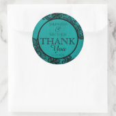 ブラックレースティール（緑がかった色）モダンゴシックサンキューラベル ラウンドシール (バッグ)