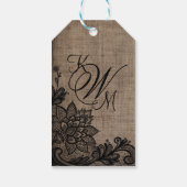 ブラックレースバーラップモダンゴシックサンキューラベル ギフトタグ (裏面)