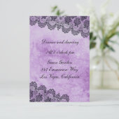 ブラックレースパープルゴシックウェディングレセプション エンクロージャーカード (スタンド正面)