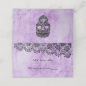 ブラックレースパープルゴシッ結婚クのテーブル座席表 プレイスカード (外部開封)