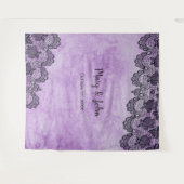 ブラックレースパープルゴシッ結婚クの写真の背景 タペストリー (正面(横))